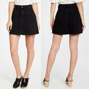 NWT Free People Women's Night Cosmico Flirt A-Line Denim Mini Skirt Size 30